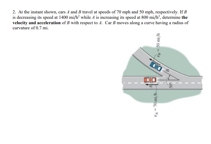 Solved 2. At The Instant Shown, Cars A And B Travel At | Chegg.com