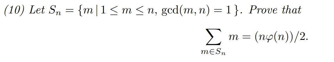 Solved (10) Let Sη = {m | 1 | Chegg.com