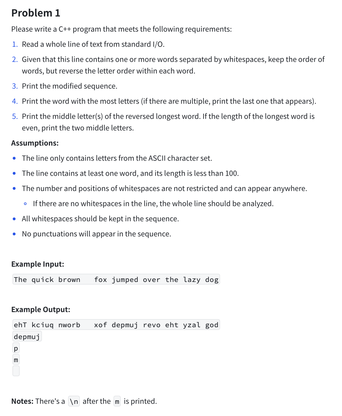 Solved Problem 1 ﻿Please write a C++ ﻿program that meets the | Chegg.com