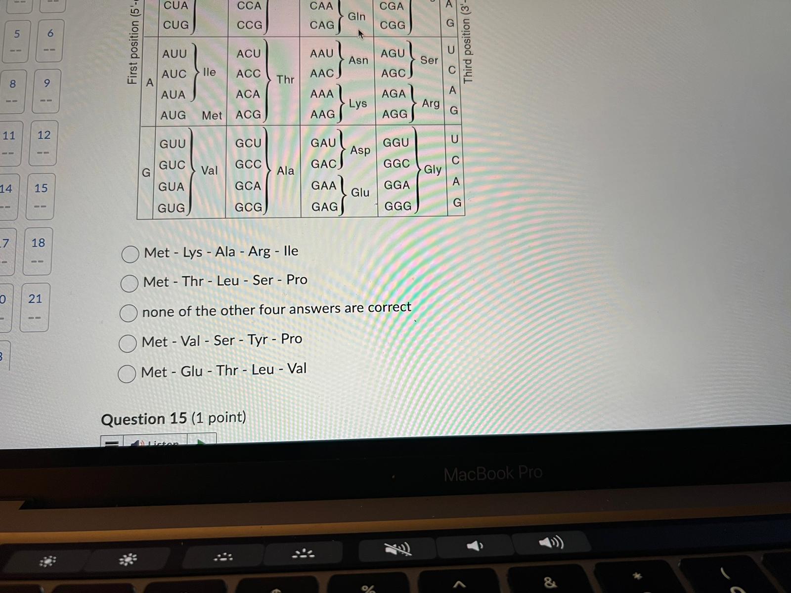 Solved What is the amino acid sequence for the protein | Chegg.com