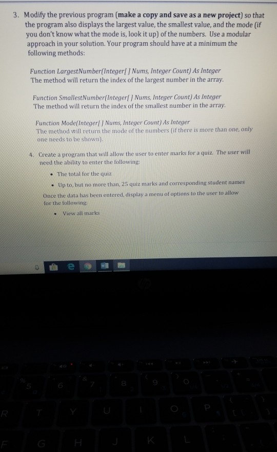 Solved 3. Modify the previous program (make a copy and save | Chegg.com