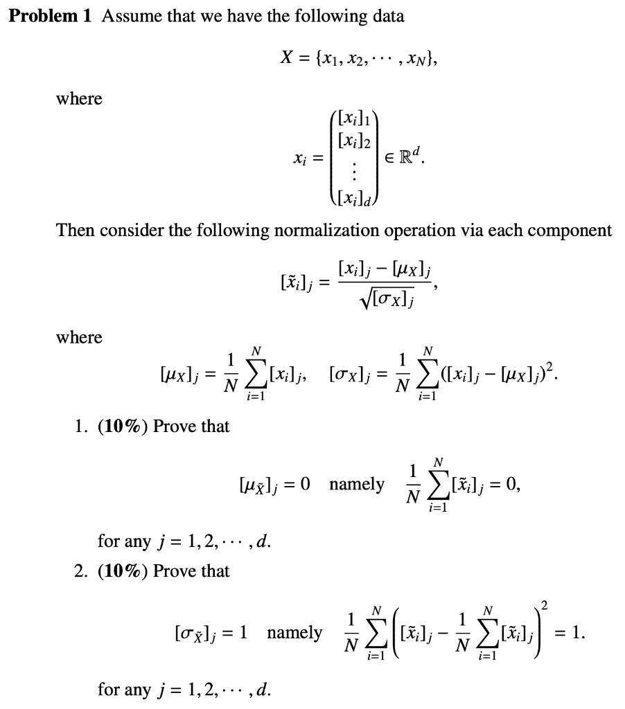 Solved Problem 1 Assume That We Have The Following Data X = | Chegg.com