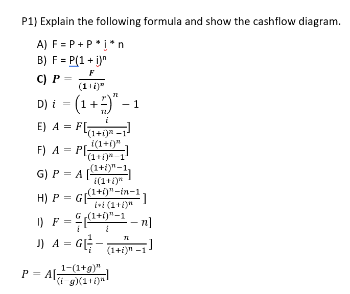 Solved P1) Explain the following formula and show the