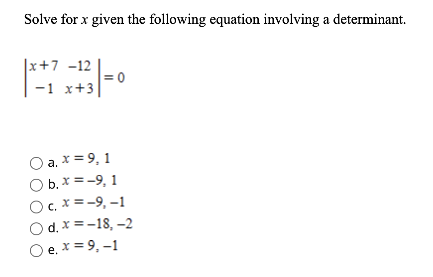 Solved Solve for x given the following equation involving a | Chegg.com