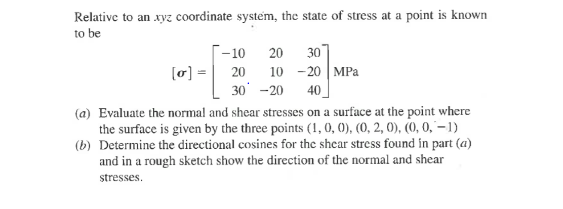 Solved Relative to an xyz coordinate system, the state of | Chegg.com