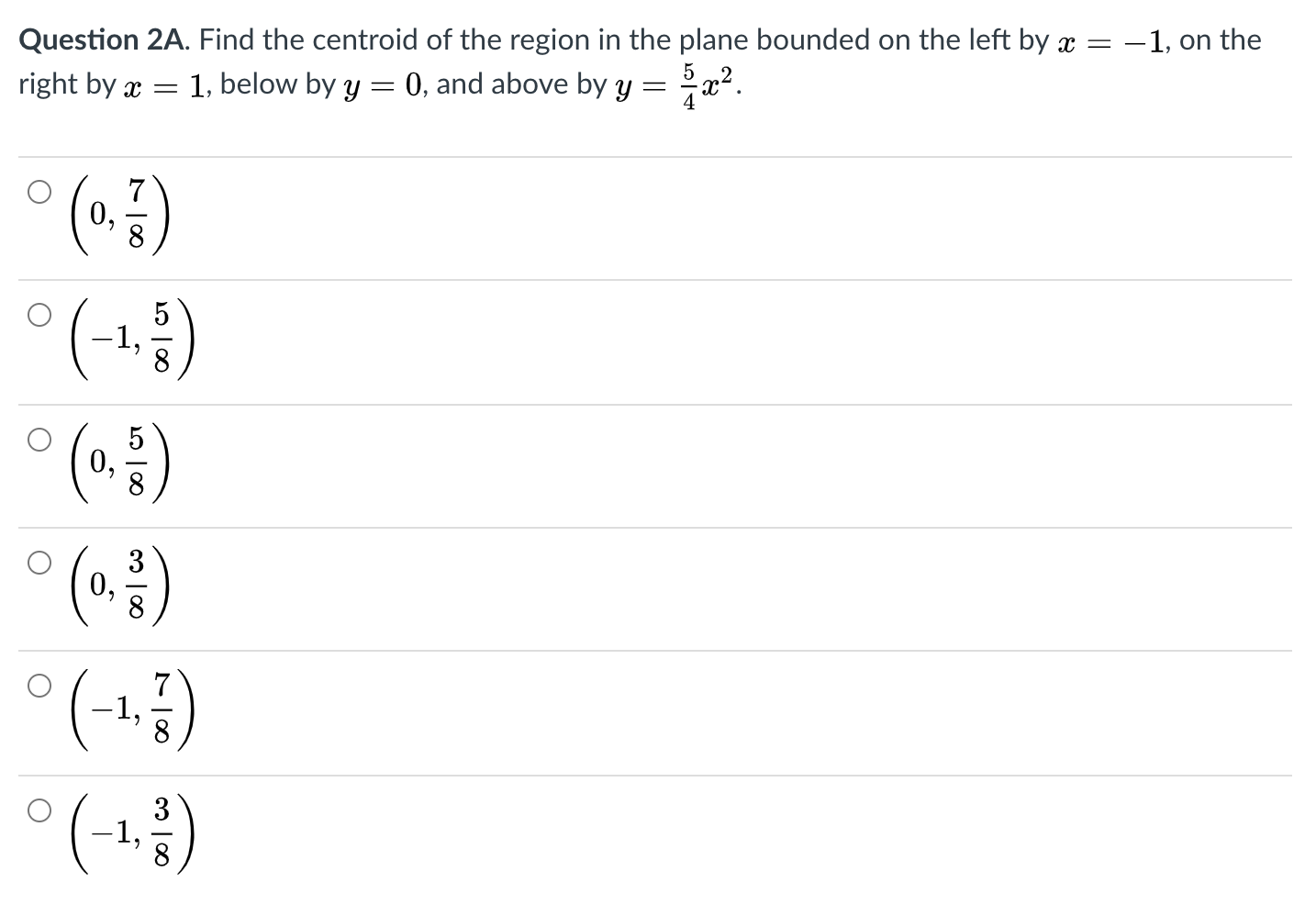 Solved Question 2A. Find the centroid of the region in the | Chegg.com