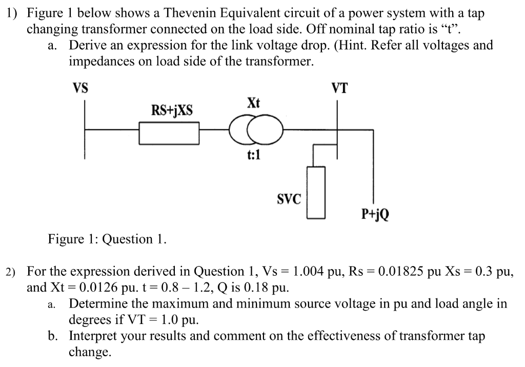 Solved 1) Figure 1 below shows a Thevenin Equivalent circuit | Chegg.com