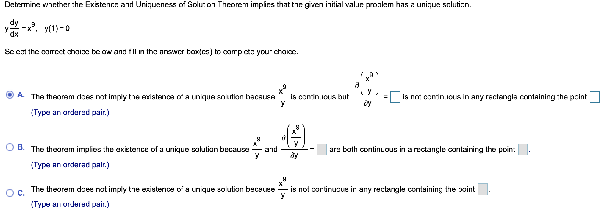 Solved Determine whether the Existence and Uniqueness of | Chegg.com