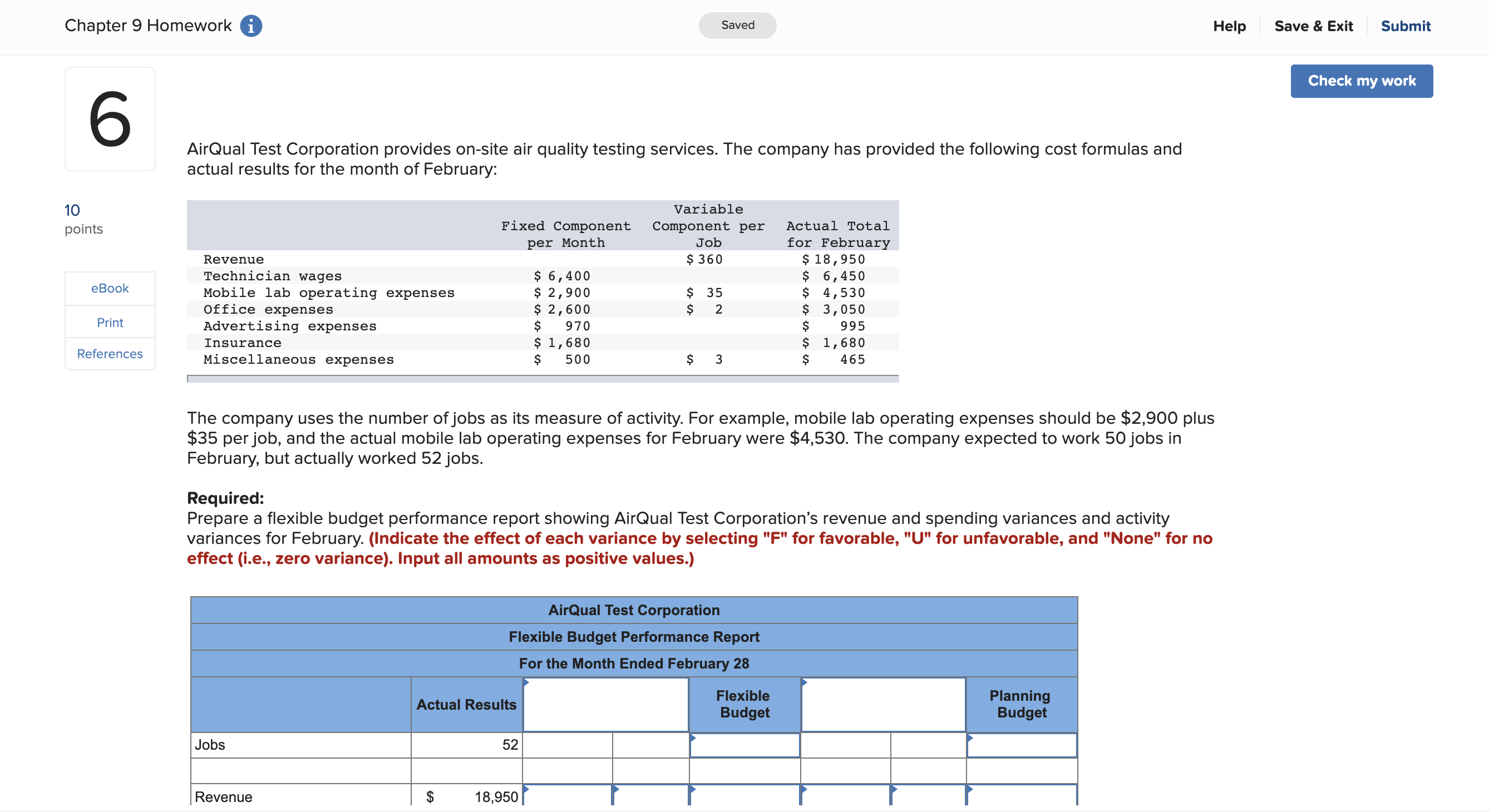 Solved Chapter 9 Homework A Saved Help Save & Exit Submit | Chegg.com
