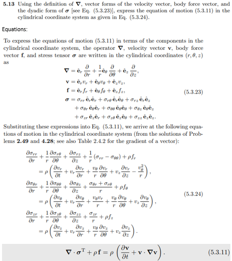 5.13 Using the definition of V, vector forms of the | Chegg.com