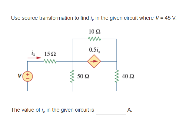 Solved Use source transformation to find iy in the given | Chegg.com