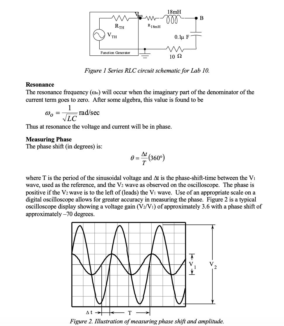 Solved LAB 10: Sinusoidal Excitation of RLC Circuits . | Chegg.com