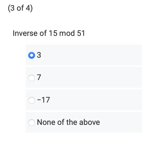 solved-inverse-of-15mod51-3-7-17-none-of-the-above-chegg