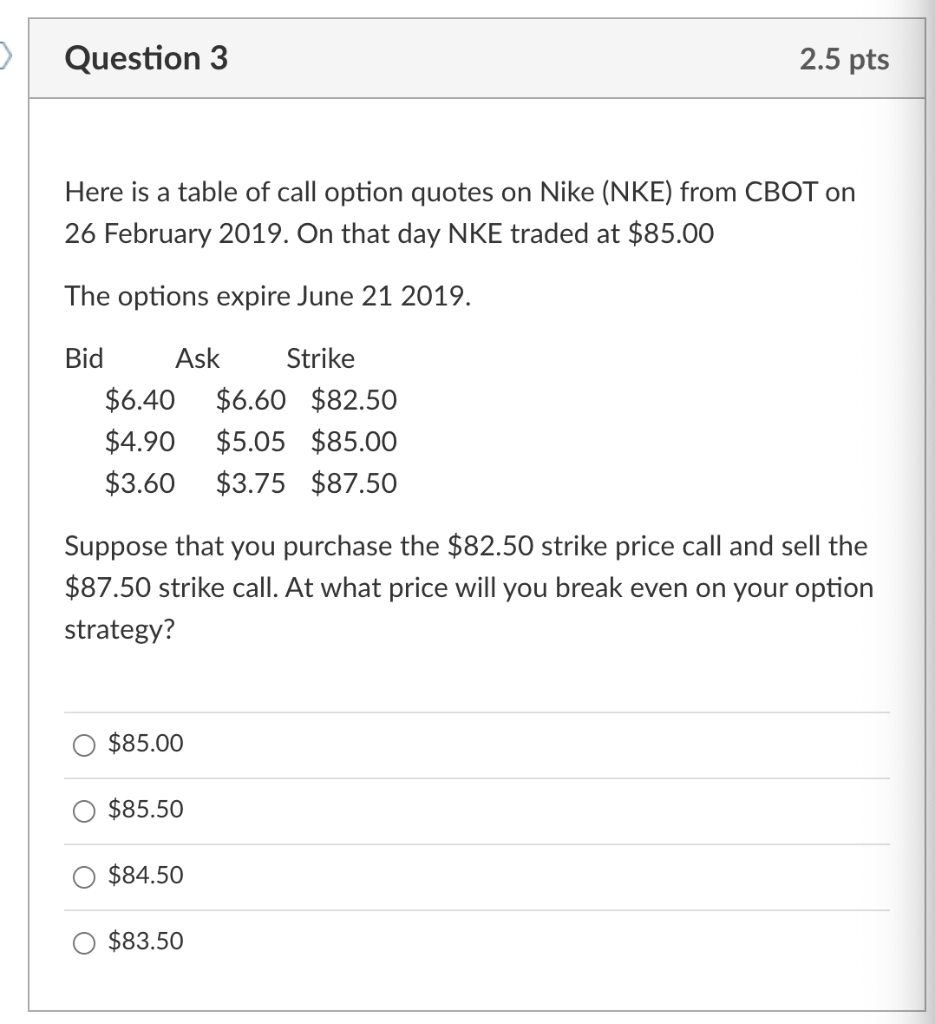 Nke options deals