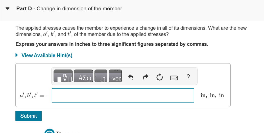 Solved The Member Shown Is Subjected To A Compressive Stress | Chegg.com