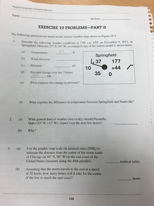 Solved EXERCISE 19: Weather Name Section EXERCISE 19 | Chegg.com