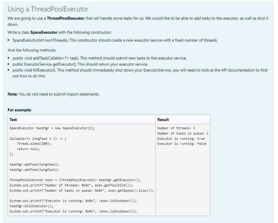 Solved Using a ThreadPoolExecutor We are going to use a | Chegg.com
