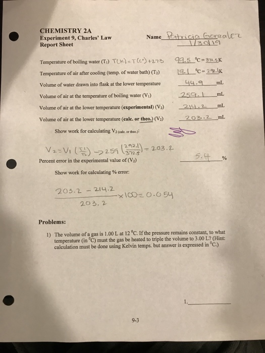 charles' law experiment report