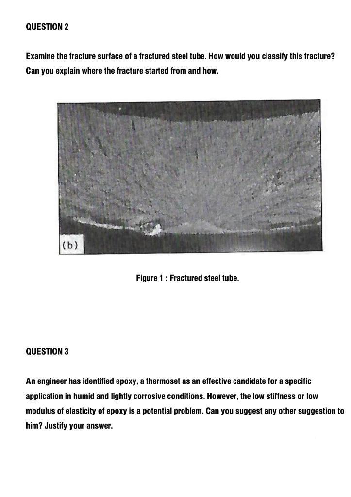 Solved QUESTION 2 Examine the fracture surface of a | Chegg.com
