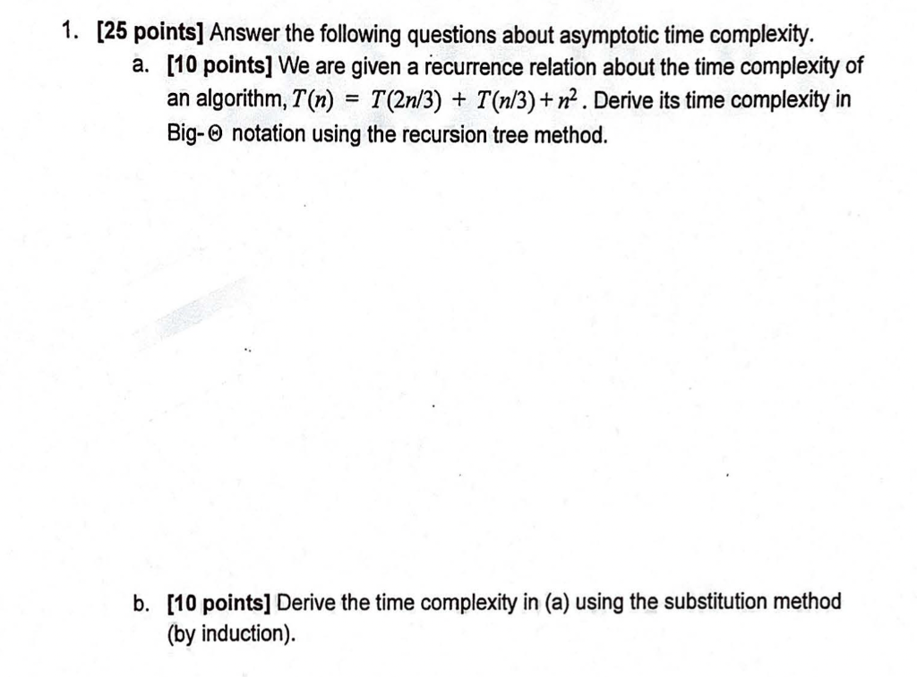 Solved 1. [25 points] Answer the following questions about | Chegg.com