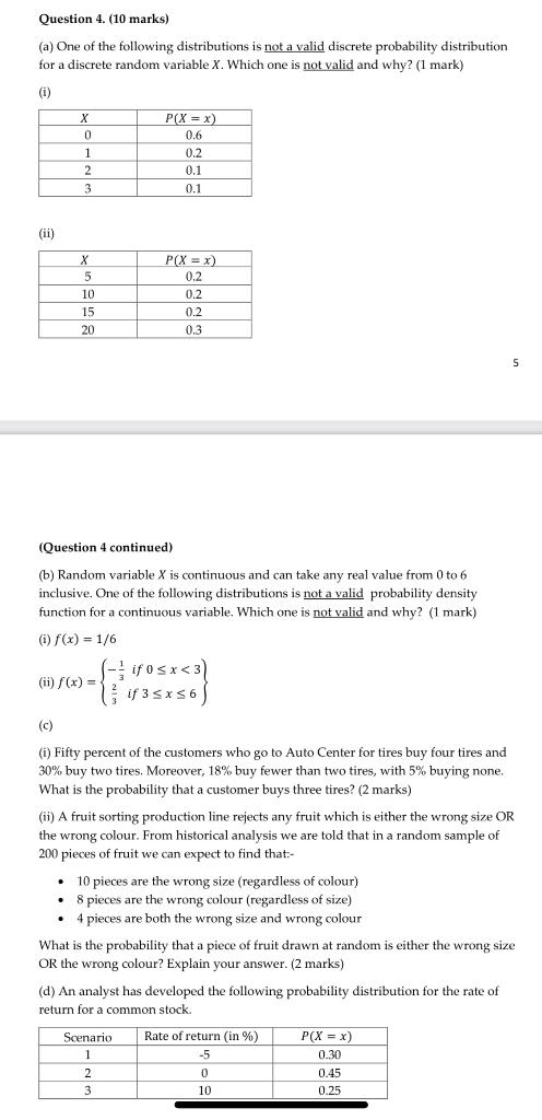 Solved Question 4. (10 marks) (a) One of the following | Chegg.com