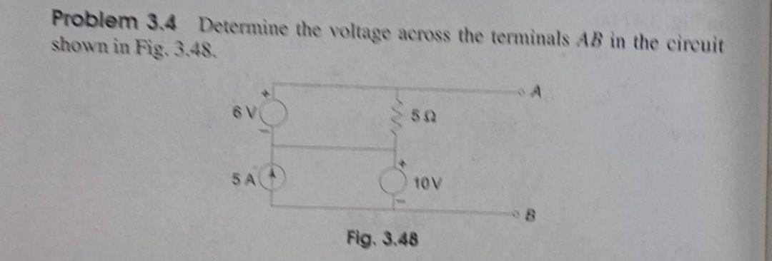 Solved Problem 3.4 Determine The Voltage Across The | Chegg.com