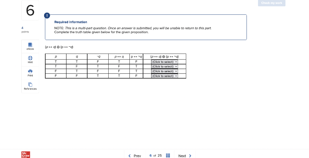 Solved Check my work 6 4 points Required information NOTE: | Chegg.com
