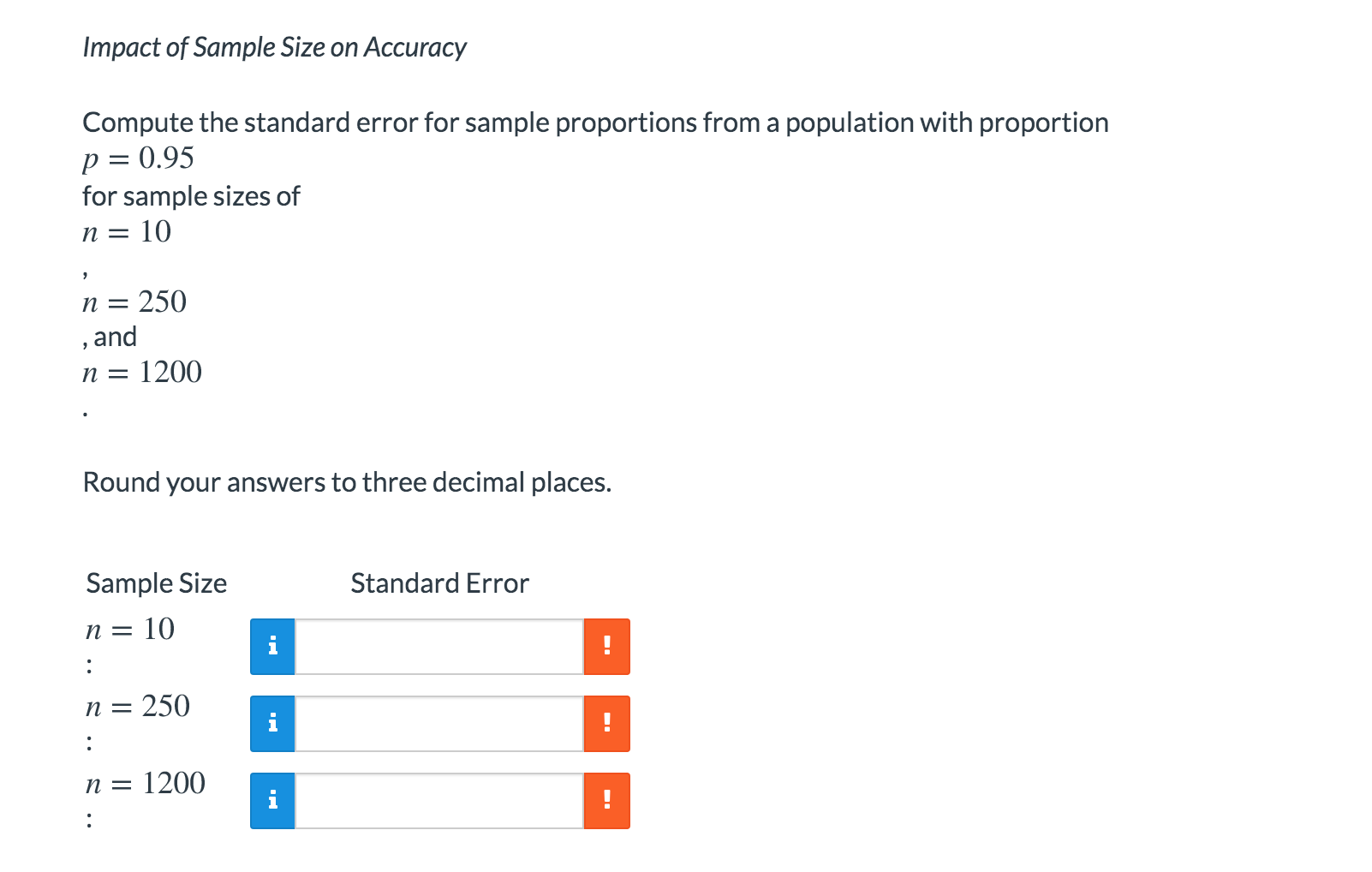 Solved Impact of Sample Size on Accuracy Compute the