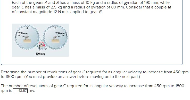 solved-each-of-the-gears-a-and-b-has-a-mass-of-10-kg-and-a-chegg