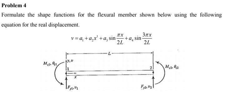 Problem 4 Formulate the shape functions for the | Chegg.com