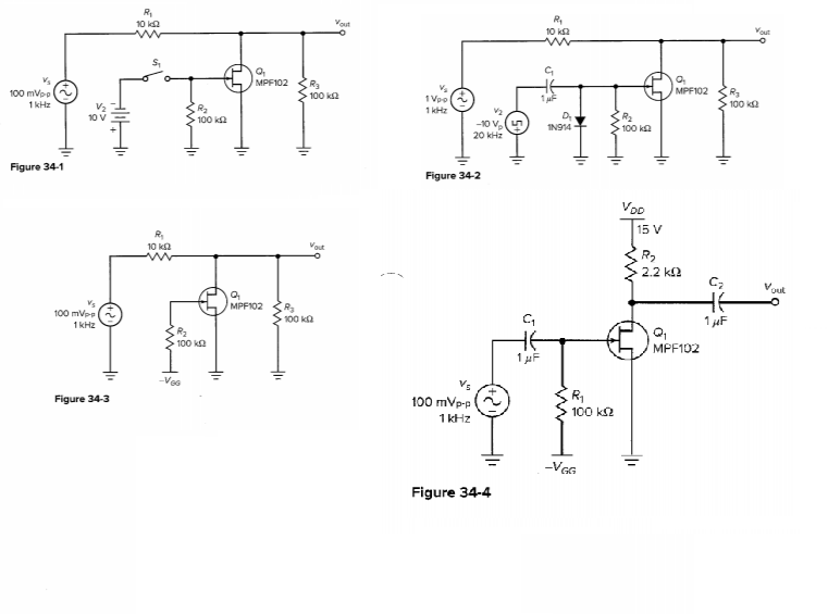 R 10 R 10ka Q. MPF102 V 100mVop 1kHz R3 100ke .