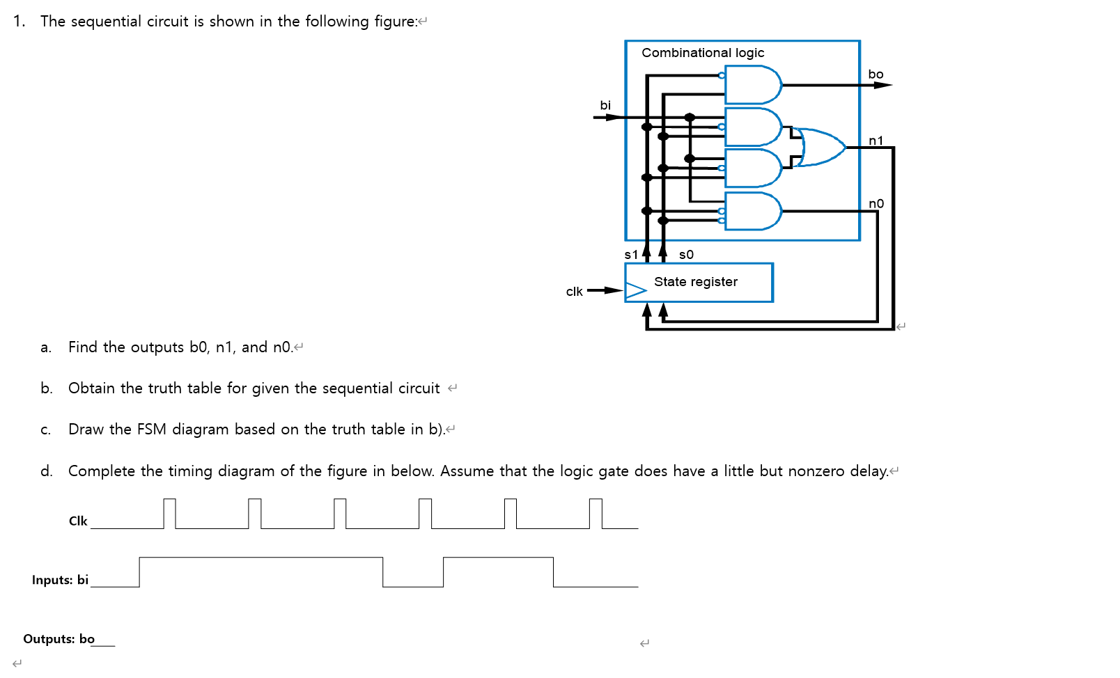 Solved 1. The sequential circuit is shown in the following | Chegg.com