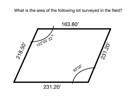 Solved What is the area of the following lot surveyed in the | Chegg.com