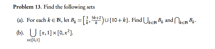 Solved Problem 13. Find the following sets (a). For each | Chegg.com