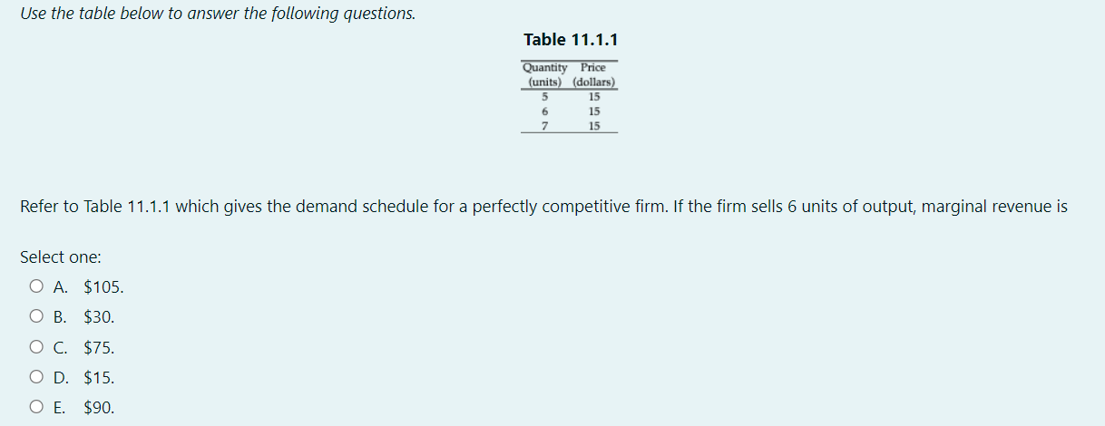 Solved Use The Table Below To Answer The Following | Chegg.com