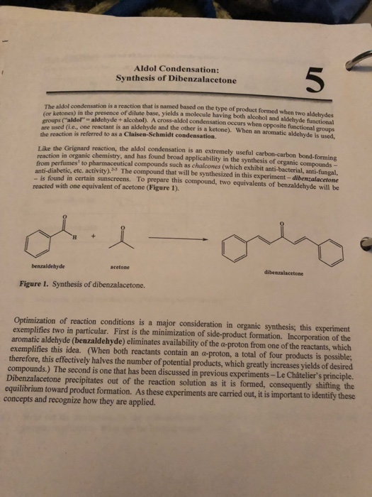 Solved Aldol Condensation: Synthesis Of Dibenzalacetone 5 | Chegg.com