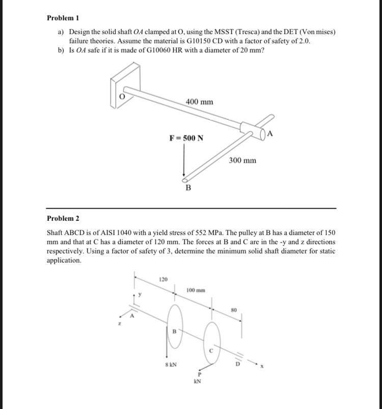 Solved Please solve the following problems and separate the | Chegg.com