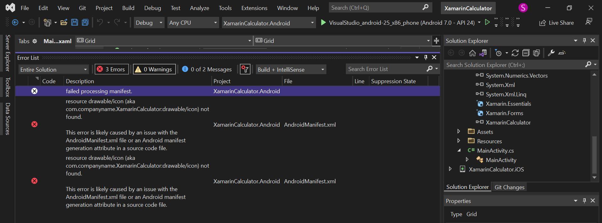 i am using visual studio for xamarin. forms c#. i got | Chegg.com