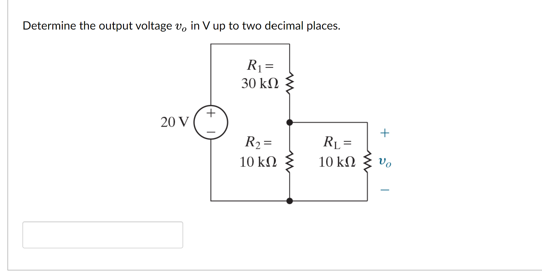 Solved Determine the output voltage vo in ∨ up to two | Chegg.com