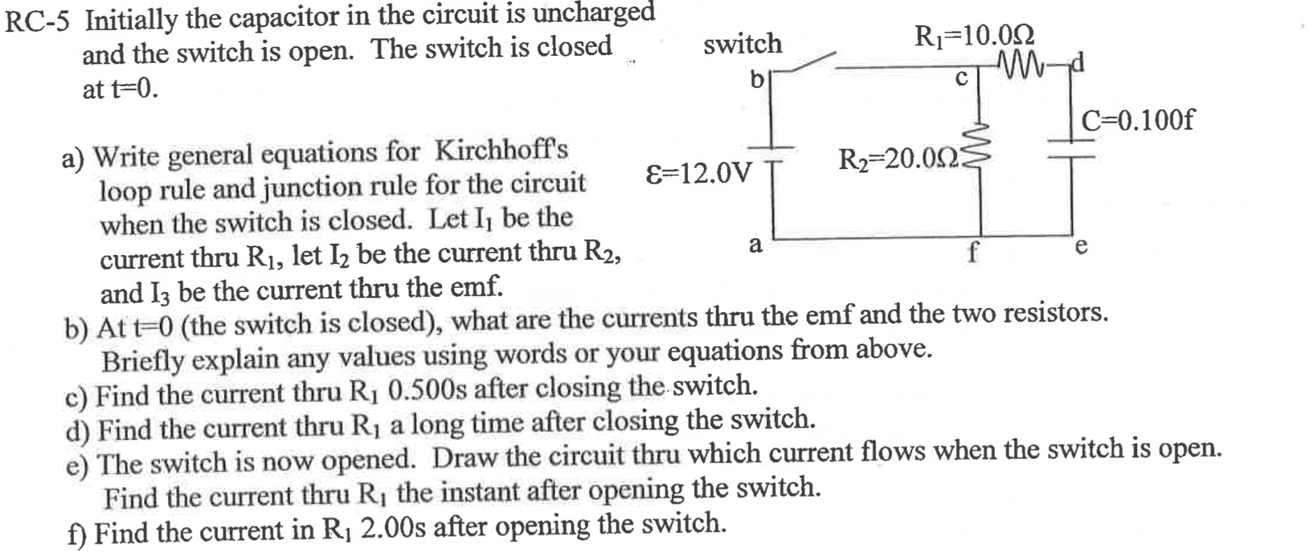 Solved 2C−5 Initially the capacitor in the circuit is | Chegg.com