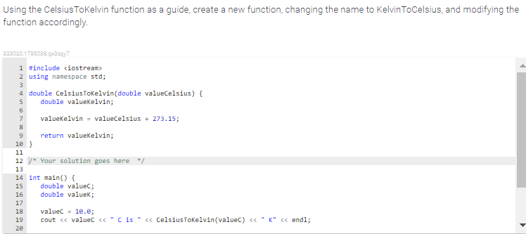 Solved Using the Celsius Tokelvin function as a guide, | Chegg.com