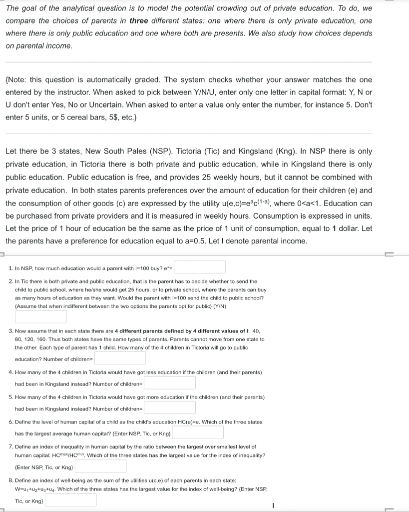 The goal of the analytical question is to model the | Chegg.com