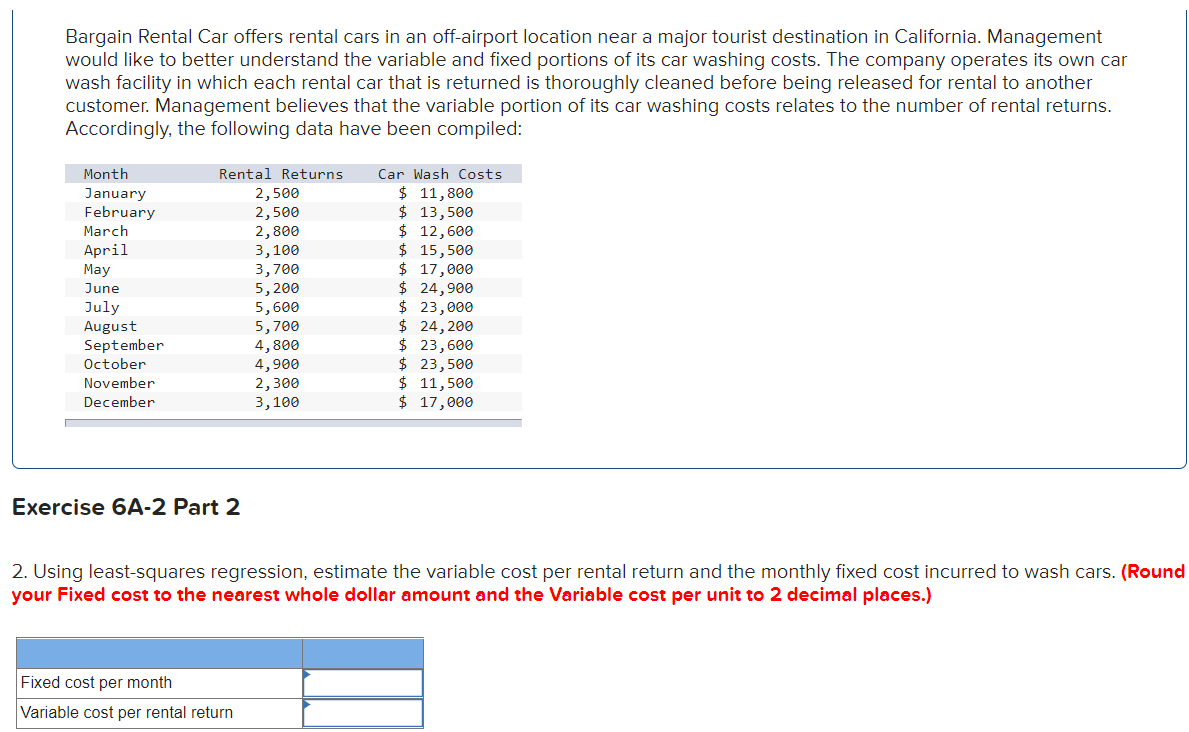 Solved Bargain Rental Car Offers Rental Cars In An | Chegg.com