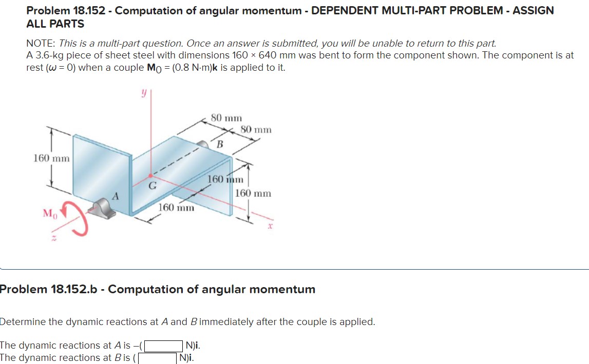 Solved Problem 18.152 - Computation of angular momentum - | Chegg.com