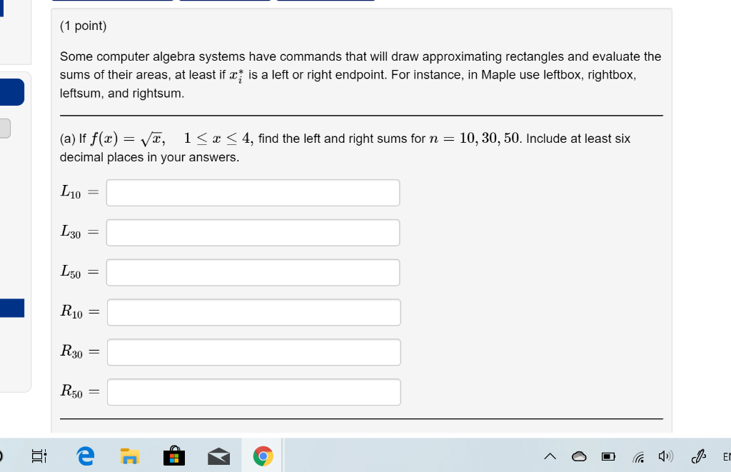 Solved (1 point) Some computer algebra systems have commands | Chegg.com