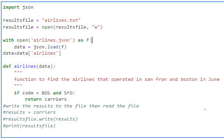 Solved Load The Airline Json File Into A Python | Chegg.Com