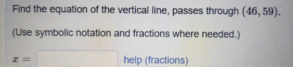 Solved Find the equation of the line with the given | Chegg.com