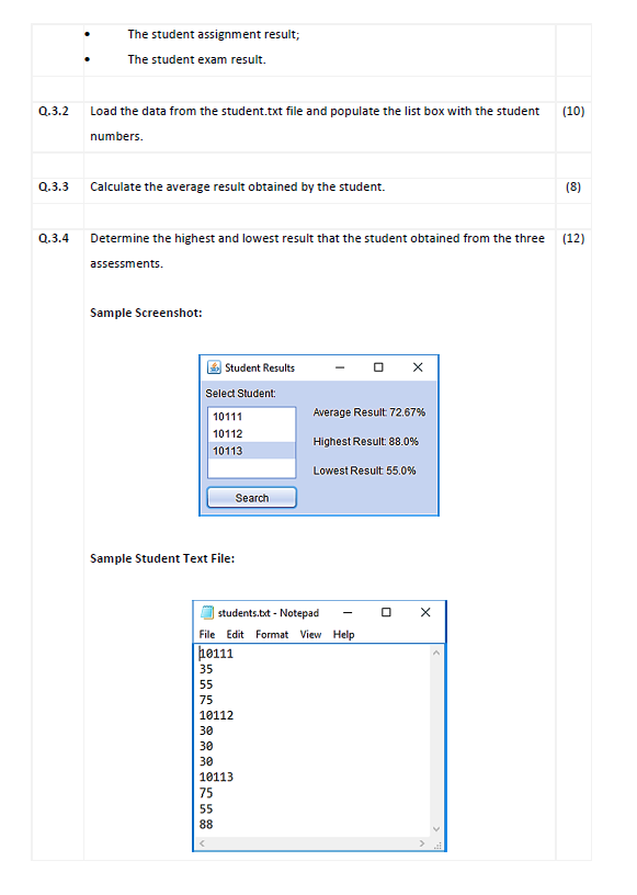 Solved (Marks: -40) Question 3 Write a Java GUI application | Chegg.com