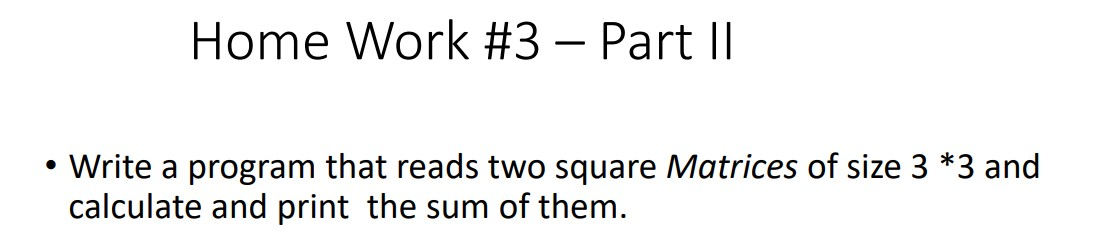Solved Home Work #3 – Part | • Write a program to read 20 | Chegg.com