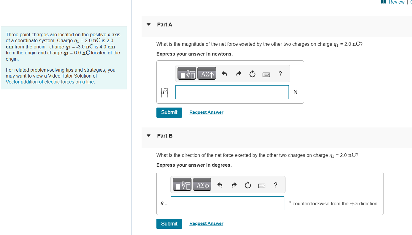Solved Three point charges are located on the positive | Chegg.com